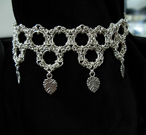 images/silver circles byzantine choker with leaves.jpg